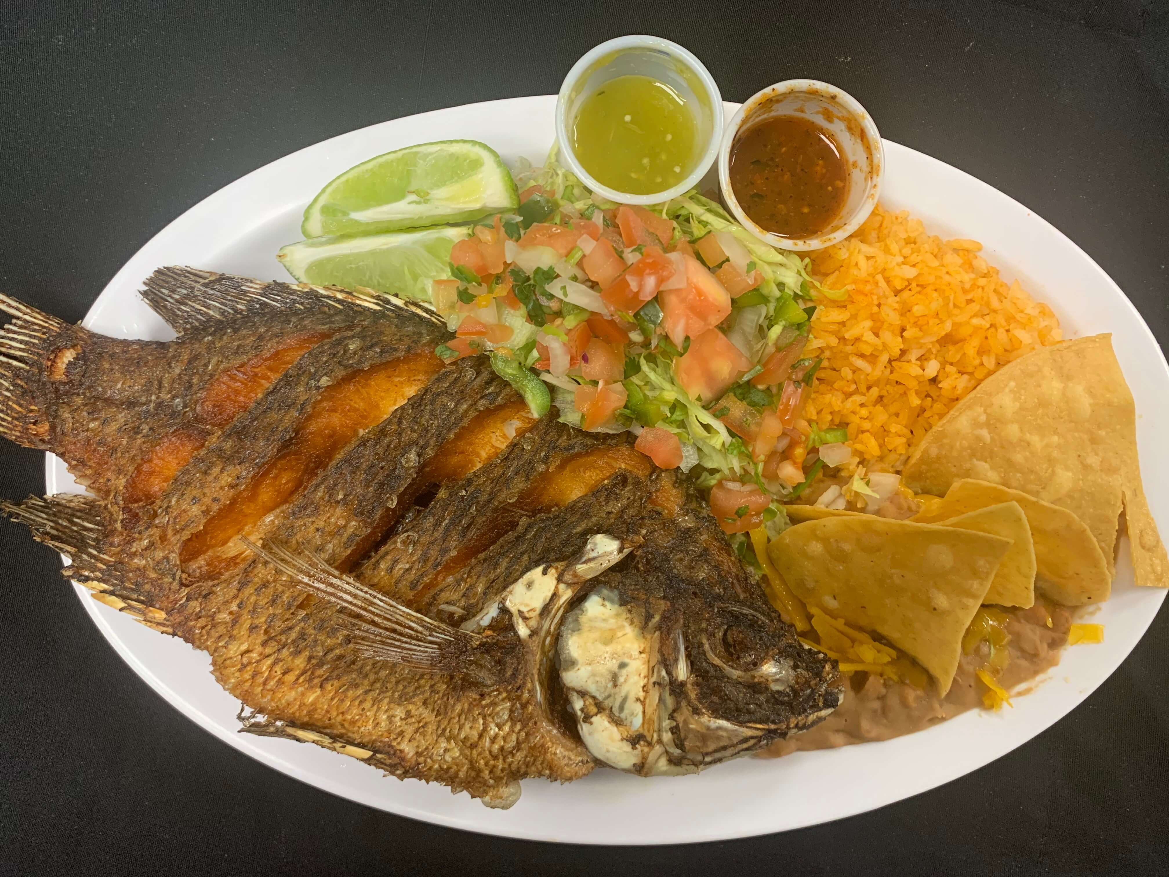 MOJARRA FRITA (DEEP FRIED TILAPIA) 